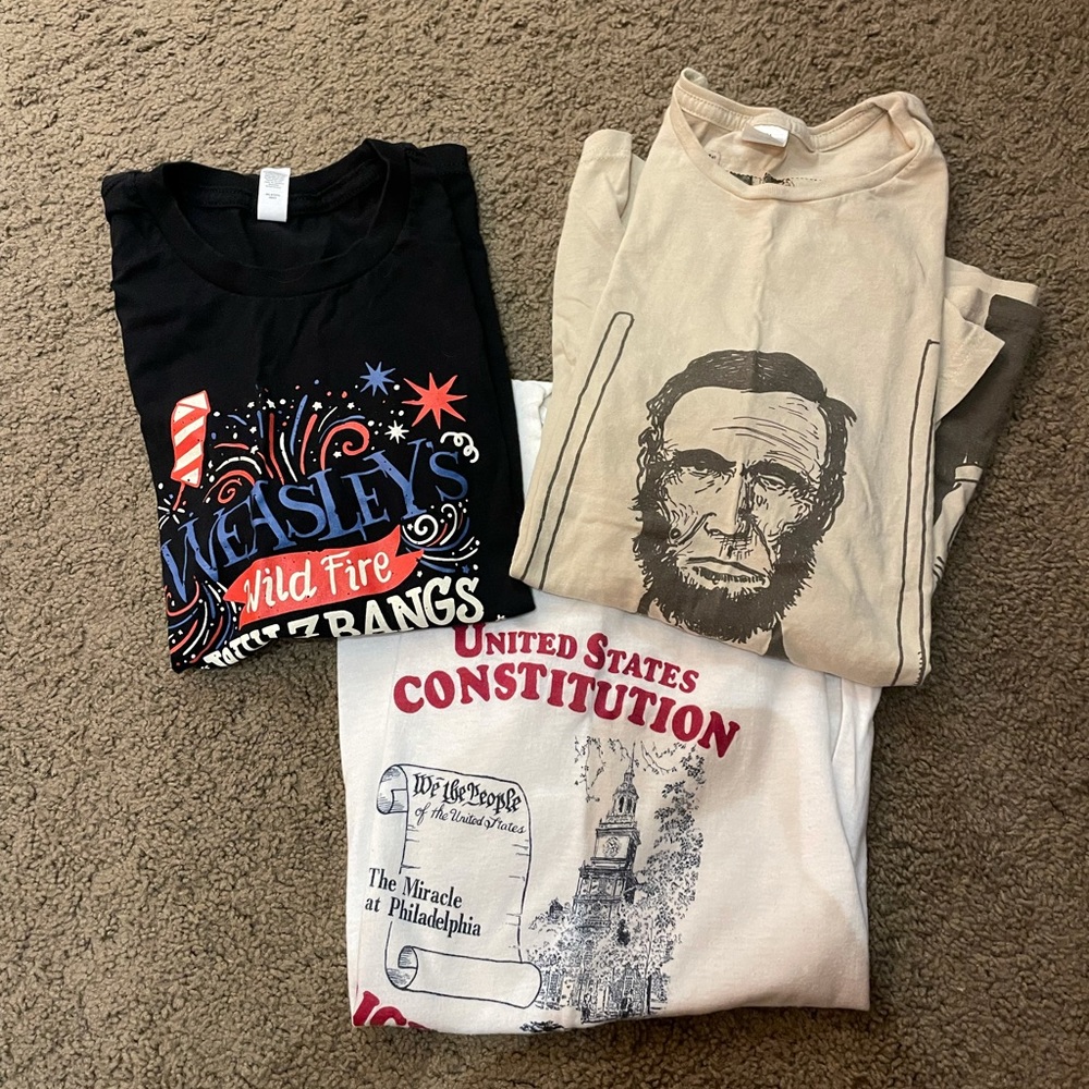 Set of 3 patriotic tee shirts